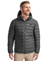 New England Patriots Cutter & Buck Mission Ridge Repreve® Eco Insulated Mens Puffer Jacket Elemental Grey Front