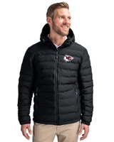 Kansas City Chiefs Cutter & Buck Mission Ridge Repreve® Eco Insulated Mens Puffer Jacket Black Front
