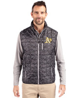 Athletics Cutter & Buck Rainier PrimaLoft® Mens Eco Insulated Full Zip Printed Puffer Vest Black Front