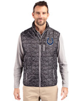 Indianapolis Colts Cutter & Buck Rainier PrimaLoft® Mens Eco Insulated Full Zip Printed Puffer Vest Black Front