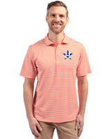 Houston Astros Cutter & Buck Virtue Eco Pique Stripe Recycled Mens Big and Tall Polo College Orange Front