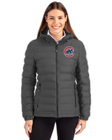 Chicago Cubs Cutter & Buck Mission Ridge Repreve® Eco Insulated Womens Puffer Jacket Elemental Grey Front