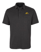 Bowie State Bulldogs Cutter & Buck Advantage Tri-Blend Jersey Mens Pocket Polo Black Heather Mannequin