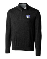 Saint Louis Billikens Cutter & Buck Lakemont Tri-Blend Mens Big and Tall Quarter Zip Pullover Sweater Black Mannequin