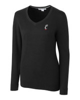 Cincinnati Bearcats Cutter & Buck Lakemont Tri-Blend Womens V-Neck Pullover Sweater BL_MANN_HG 1