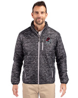 Georgia Bulldogs Cutter & Buck Rainier PrimaLoft® Mens Eco Insulated Full Zip Printed Puffer Jacket Black Front