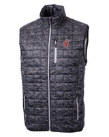 Washington State Cougars Cutter & Buck Rainier PrimaLoft® Mens Eco Insulated Full Zip Printed Puffer Vest BL_MANN_HG 1