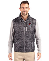 Georgia Bulldogs Cutter & Buck Rainier PrimaLoft® Mens Eco Insulated Full Zip Printed Puffer Vest Black Front