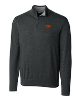 Oklahoma State Cowboys Cutter & Buck Lakemont Tri-Blend Mens Big and Tall Quarter Zip Pullover Sweater CCH_MANN_HG 1