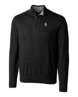 Idaho Vandals Cutter & Buck Lakemont Tri-Blend Mens Big and Tall Quarter Zip Pullover Sweater Black Mannequin