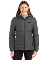 Penn State Nittany Lions Cutter & Buck Mission Ridge Repreve® Eco Insulated Womens Puffer Jacket Elemental Grey Front