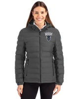 Howard Bison Cutter & Buck Mission Ridge Repreve® Recycled Insulated Puffer Womens Full Zip Jacket Elemental Grey Front