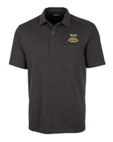 North Carolina A&T Aggies Cutter & Buck Advantage Tri-Blend Jersey Mens Pocket Polo Black Heather Mannequin