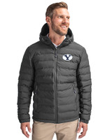 Brigham Young Cougars Cutter & Buck Mission Ridge Repreve® Eco Insulated Mens Puffer Jacket Elemental Grey Front