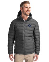 Georgetown Hoyas Cutter & Buck Mission Ridge   Repreve® Recycled Insulated Puffer Mens Full Zip Jacket Elemental Grey Front