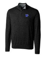 Memphis Tigers Cutter & Buck Lakemont Tri-Blend Mens Quarter Zip Pullover Sweater Black Mannequin