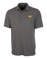Tennessee Tech Golden Eagles Cutter & Buck Advantage Tri-Blend Jersey Mens Big and Tall Pocket Polo Elemental Grey Heather Mannequin