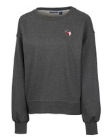 Cleveland Guardians Cutter & Buck Saturday Cotton Blend Womens Crew Neck Sweatshirt Charcoal Heather Mannequin