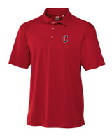 Cleveland Guardians - Cutter & Buck Genre Textured Solid Mens Polo Cardinal Red Mannequin