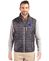 Memphis Tigers Cutter & Buck Rainier PrimaLoft® Mens Eco Insulated Full Zip Printed Puffer Vest Black Front