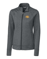 Tennessee Tech Golden Eagles Cutter & Buck Shoreline Heathered Womens Full Zip Jacket Charcoal Heather Mannequin