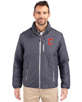 Cleveland Guardians - Cutter & Buck Rainier PrimaLoft® Mens Eco Insulated Full Zip Puffer Jacket Anthracite Melange Front