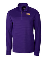 Tennessee Tech Golden Eagles Cutter & Buck Traverse Stretch Eco Stripe Quarter Zip Mens Pullover College Purple Mannequin