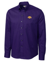 Tennessee Tech Golden Eagles Cutter & Buck Epic Easy Care Nailshead Mens Long Sleeve Dress Shirt College Purple Mannequin