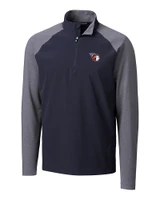 Cleveland Guardians Cutter & Buck Response Lightweight Hybrid Quarter Zip Mens Pullover Windbreaker Liberty Navy Mannequin