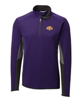 Tennessee Tech Golden Eagles Cutter & Buck Traverse Colorblock Stretch Quarter Zip Mens Pullover College Purple Mannequin