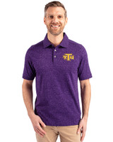 Tennessee Tech Golden Eagles Cutter & Buck Advantage Tri-Blend Space Dye Mens Polo Dark College Purple Front