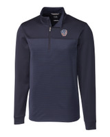 Milwaukee Brewers Americana Cutter & Buck Traverse Stripe Stretch Quarter Zip Mens Big and Tall Pullover LYN_MANN_HG 1