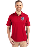 Milwaukee Brewers Stars & Stripes Cutter & Buck Forge Stretch Mens Polo Cardinal Red Front