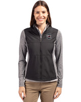 South Carolina Gamecocks Cutter & Buck Stealth Hybrid Quilted Womens Full Zip Windbreaker Jacket Black Front