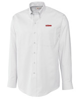 UConn Huskies Cutter & Buck Epic Easy Care Nailshead Mens Big and Tall Long Sleeve Dress Shirt White Mannequin