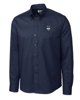 UConn Huskies - Cutter & Buck Epic Easy Care Nailshead Mens Long Sleeve Dress Shirt Navy Blue Mannequin