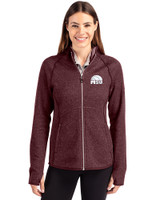 Mississippi State Bulldogs Vintage  - Cutter & Buck Mainsail Full Zip Hooded Womens Jacket Bordeaux Heather Front