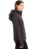 FSU Bobby Bowden Cutter & Buck Mainsail Full Zip Hooded Womens Jacket Charcoal Heather Side