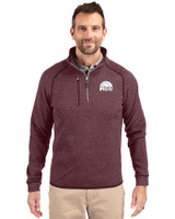 Mississippi State Bulldogs Vintage  - Cutter & Buck Mainsail Sweater-Knit Mens Half Zip Pullover Jacket Bordeaux Heather Front