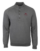 FSU Bobby Bowden Cutter & Buck Saturday Cotton Blend Mens Mock Pullover Sweatshirt Charcoal Heather Mannequin