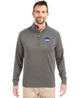 UConn Huskies - Cutter & Buck Adapt Eco Knit Stretch Recycled Mens Quarter Zip Pullover Elemental Grey Front