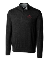 FSU Bobby Bowden Cutter & Buck Lakemont Tri-Blend Mens Big and Tall Quarter Zip Pullover Sweater Black Mannequin