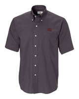 Mississippi State Bulldogs Vintage  - Cutter & Buck Epic Easy Care Nailshead Mens Big and Tall Short Sleeve Dress Shirt Black Mannequin