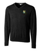 Xavier Gold Rush Cutter & Buck Lakemont Tri-Blend Mens V-Neck Pullover Sweater Black Mannequin