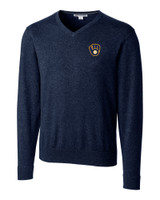 Milwaukee Brewers Cutter & Buck Lakemont Tri-Blend Mens V-Neck Pullover Sweater LYN_MANN_HG 1