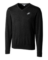 Philadelphia Eagles Cutter & Buck Lakemont Tri-Blend Mens V-Neck Pullover Sweater Black Mannequin