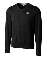 Missouri Tigers Cutter & Buck Lakemont Tri-Blend Mens V-Neck Pullover Sweater Black Mannequin