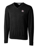 Texas Southern Tigers Cutter & Buck Lakemont Tri-Blend Mens Big and Tall V-Neck Pullover Sweater Black Mannequin