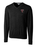 Louisville Cardinals Cutter & Buck Lakemont Tri-Blend Mens Big and Tall V-Neck Pullover Sweater Black Mannequin