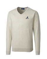 Atlanta Braves Cutter & Buck Lakemont Tri-Blend Mens Big and Tall V-Neck Pullover Sweater OMH_MANN_HG 1